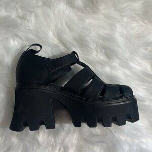 Sleek Black Platform Sandals